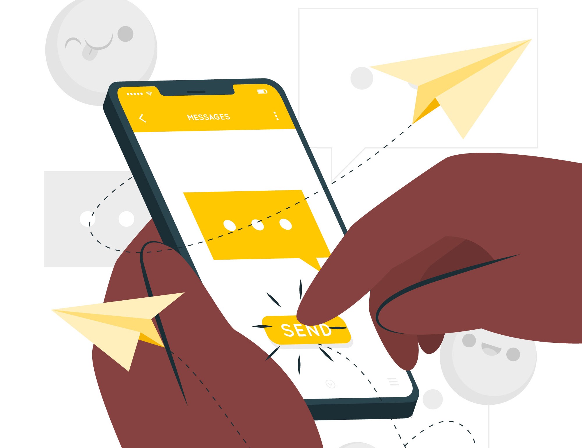Personne envoyant un SMS premium